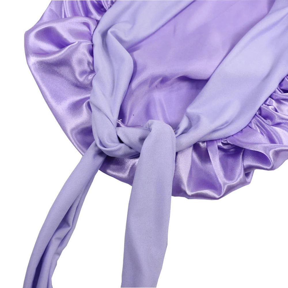 New Satin Hair Cap For Sleeping Invisible Flat Imitation Silk Round Haircare Women Headwear Ceremony Adjusting Button Night Hat