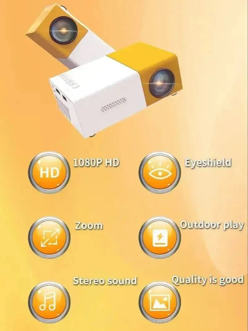 New Projector for Home Use 4K Ultra HD Mobile Phone Wall Projection, Dormitory, Bedroom, Living Room, Home Cinema Projector