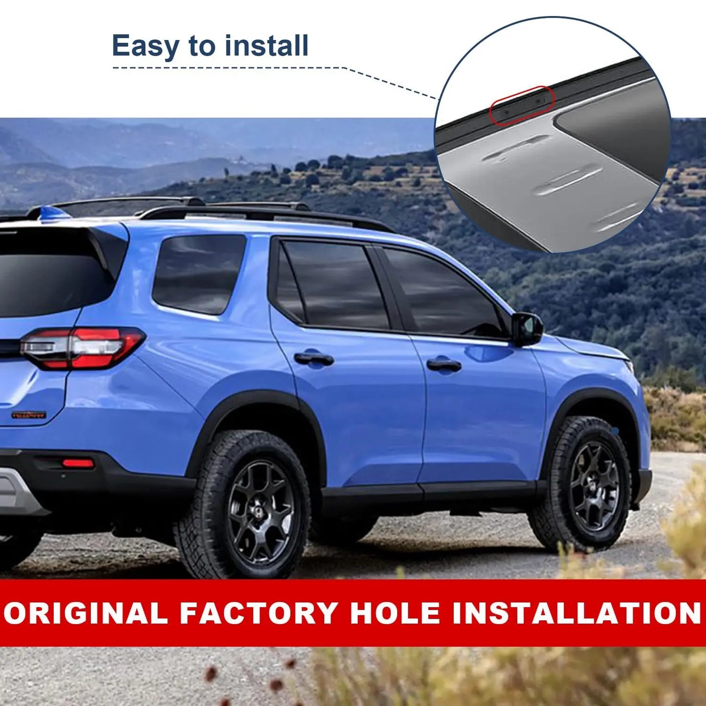 220LBS Roof Rack Cross Bars fit for 2023-2025 Honda Pilot Black Luggage Carrier