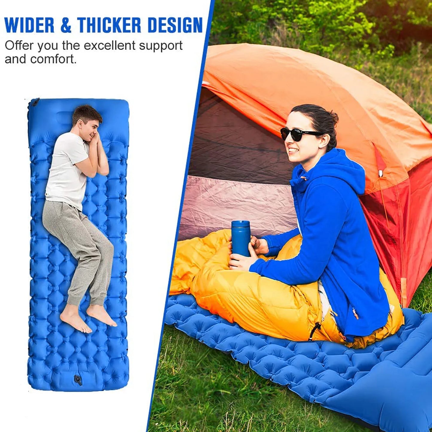 Ultralight Inflatable Sleeping Mat for Camping, Compact and Comfortable, for Outdoor Adventures, Easy to Inflate
