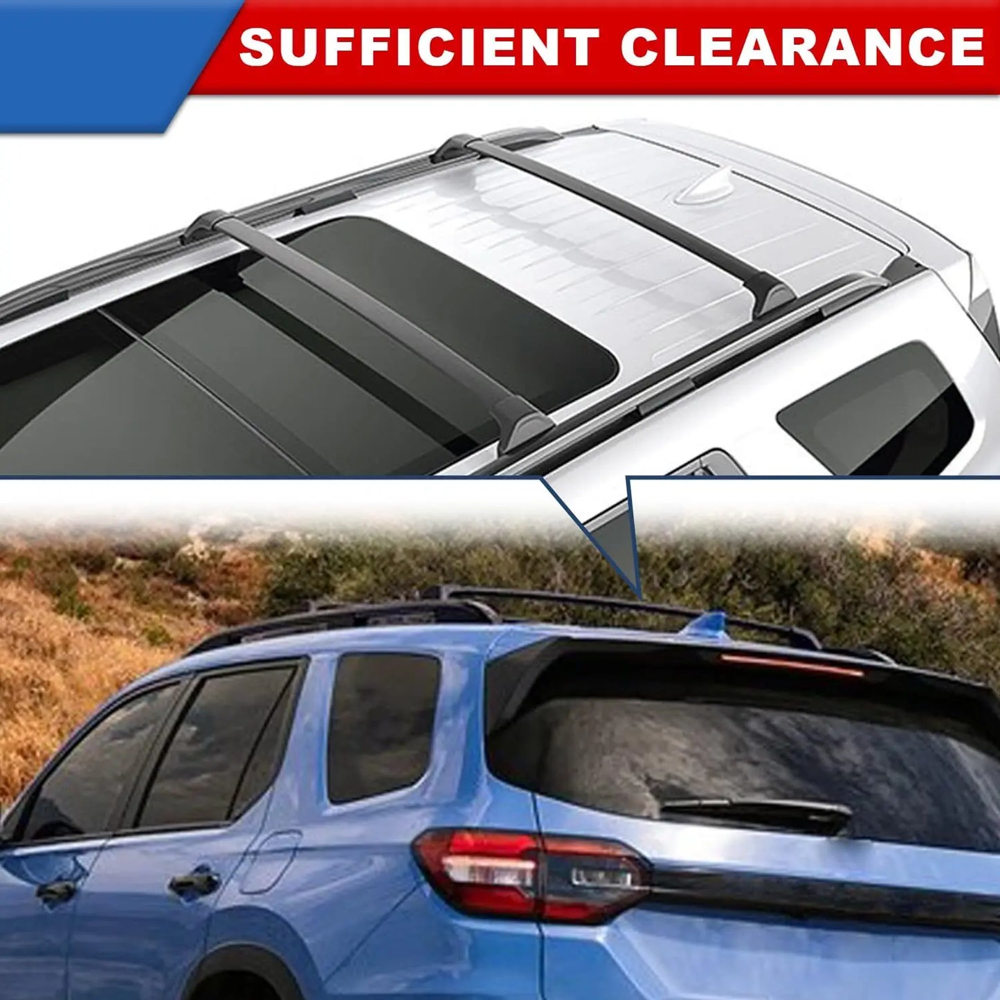 220LBS Roof Rack Cross Bars fit for 2023-2025 Honda Pilot Black Luggage Carrier