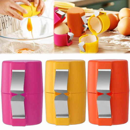 3 PCS Egg Shell Opener 2025 New Egg Cracker Tool for Raw Eggs Egg Shell Opener Topper Cutter Multifunctional Eggs Breaker and Separator for Cooking Camping Kitchen Gadgets