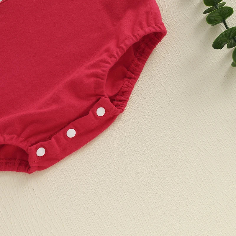 Adorable Toddler Girls Jumpsuit Sleeveless Round Neck Floral Print Baby Romper with Ruffle Trim for Summer Outfits