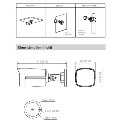Dahua IP Camera 4MP IPC-HFW1439TL1-A-IL Smart Dual Light Bullet Network Camera POE Built-in Mic Human Detect Video Surveillance