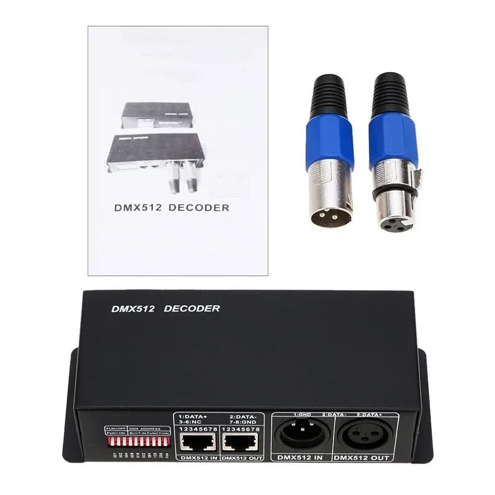 LED RGB RGBW DMX 512 Decoder 8A 3CH 4CH DMX512 Controller LED DMX512 Decoder For LED Light Strips