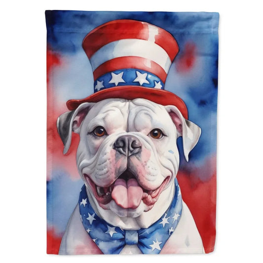 American Bulldog Patriotic American Garden Flag Mailbox Flag Drative Yard Flag Banner Outside Patio Artwork Yard Flower Beds Ga