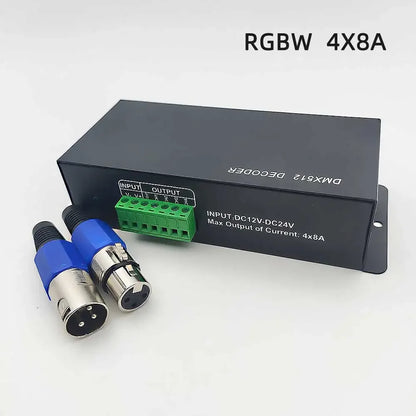 LED RGB RGBW DMX 512 Decoder 8A 3CH 4CH DMX512 Controller LED DMX512 Decoder For LED Light Strips
