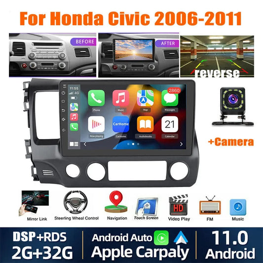 2G+32G Radio for Honda Civic 2006-2011 Rimoody Android 13 Car Stereo with GPS Navigation WiFi Mirror Link 10 Inch Touchscreen