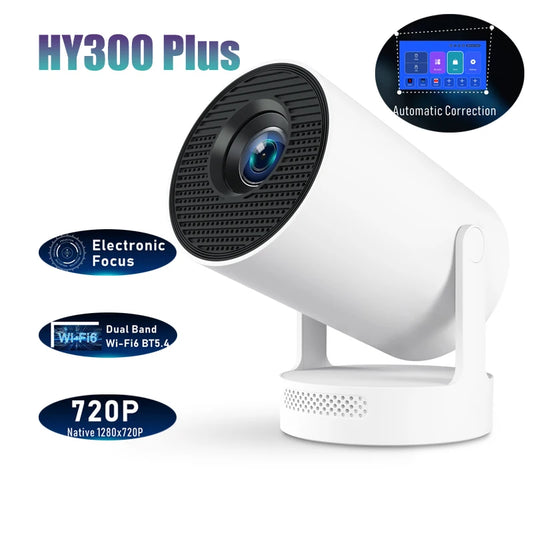 Portable Projector HY300 Plus Android 11 720P 210ANSI Home Outdoor Theater Wifi Mini Projectors with Electronic Focus Speaker
