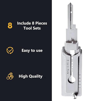 Stainless Steel Key Decoder O-ring Pickup Kit Precision Hook & Pick Set Lock Decoder Pickup Hand Tool Maintenance Repair Kit