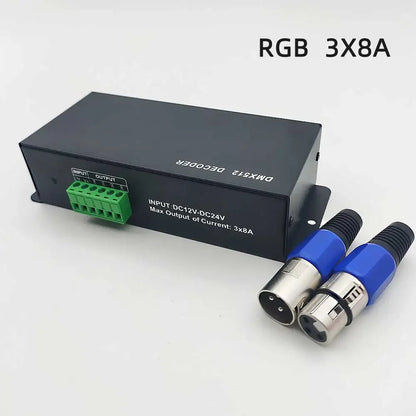 LED RGB RGBW DMX 512 Decoder 8A 3CH 4CH DMX512 Controller LED DMX512 Decoder For LED Light Strips