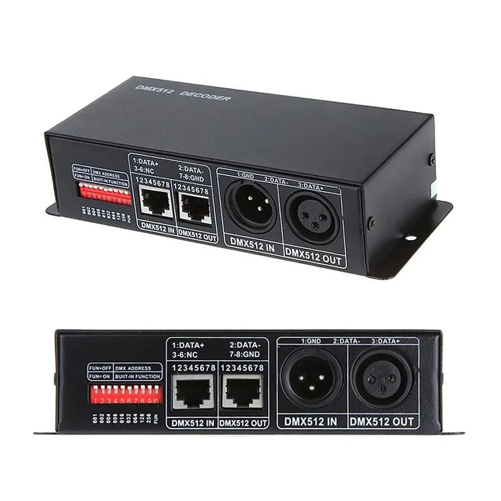 LED RGB RGBW DMX 512 Decoder 8A 3CH 4CH DMX512 Controller LED DMX512 Decoder For LED Light Strips