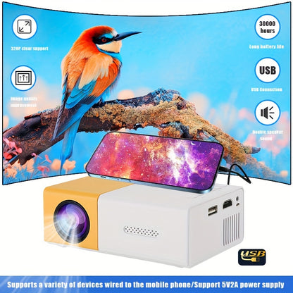 Hd 1080P Portable Smart Projector - Ideal for home theater and outdoor use, compatible with mobile phones perfect for parties